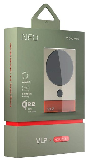 Внешний аккумулятор VLP NEO MagSafe, Qi2, 10000 mAh, 3A, USB-C