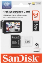Карта памяти SanDisk High Endurance microSDXC 64 ГБ, (SDSQQNR-064G-GN6IA)