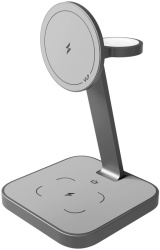 Беспроводная зарядная станция VLP MagSafe Unity Power 3в1 15W для Apple iPhone/AirPods/Watch, натуральный титан (1092006)