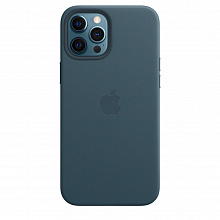 Кожаный чехол MagSafe для iPhone 12 Pro Max (Балтийский синий)