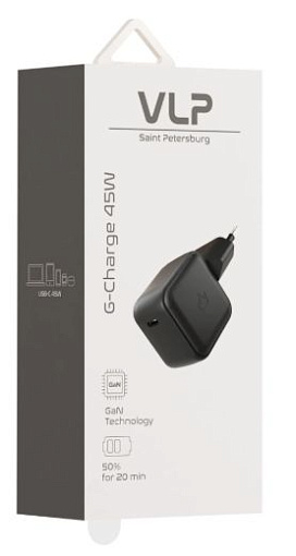Сетевое зарядное устройство VLP G-Charge 45Вт USB-C, PD, QC