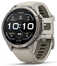 Умные часы Garmin Fenix 9 Pro AMOLED 43мм, титан с серым силиконовым ремешком (010-04335-86)