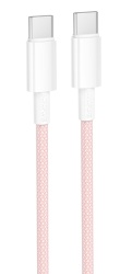 Кабель Borofone USB-C - USB-C 1m 60W BX117, розовый