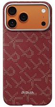 Pitaka Monogram Ultra-Slim Case для iPhone 17 Pro, красно-золотой (KI1702PTK)