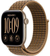 Apple Watch Series 12 42mm Light Gold Aluminum Case with Sport Loop Light Umber Plaid