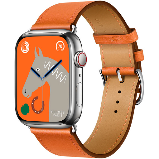Apple Watch Hermes Series 8 45mm Silver Stainless Steel Case with Single Tour