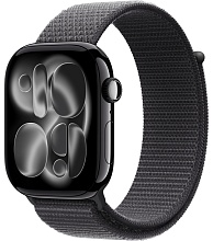 Apple Watch Series 11 46mm Jet Black Aluminum Case with Sport Loop Dark Gray