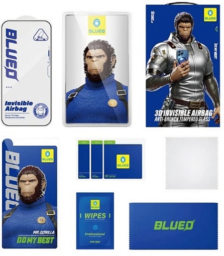 Защитное стекло BlueO 3D Invisible Airbag для iPhone 16 Pro/17/17 Pro (INVISIBLE-6.3)