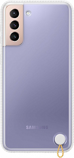Чехол (клип-кейс) SAMSUNG Protective Standing Cover, для Samsung Galaxy S21+, прозрачный/белый [ef-gg996cwegru]