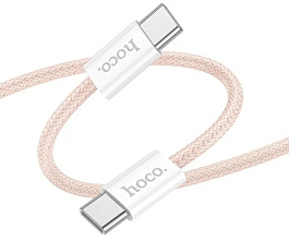 Кабель Hoco X104 Usb-C to Usb-C 60W, 1 м, розовый (6942007616898)