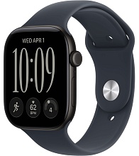 Apple Watch Series 12 46mm Black Aluminum Case with Sport Band Navy Blue