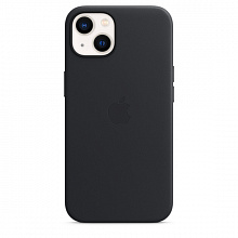 Кожаный чехол MagSafe для iPhone 13, цвет «тёмная ночь»