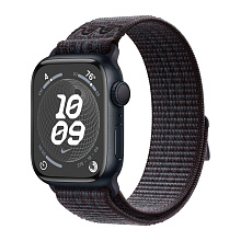 Apple Watch Series 9 45mm Midnight Aluminum Case with Nike Sport Loop, Black/Blue (MR9Q3)