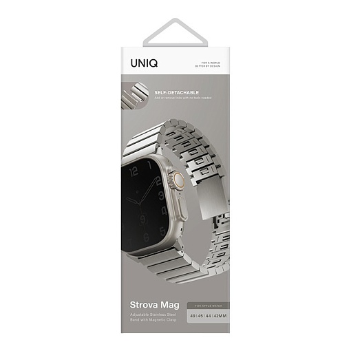 Ремешок Uniq Strova MAG Strap Link Steel для Apple Watch 42/44/45/49мм