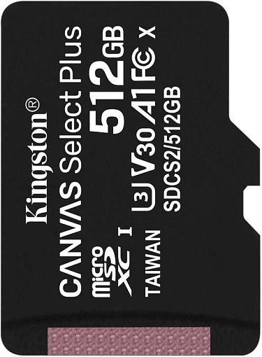 Карта памяти microSDXC UHS-I U3 Kingston Canvas Select Plus 512 ГБ