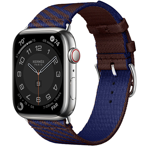 Apple Watch Hermes Series 8 45mm Silver Stainless Steel Case with Jumping Single Tour