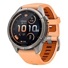 Garmin Fenix 9 Pro AMOLED 43мм inReach, Titanium with shell Pink/Autumn Orange Silicone Band (010-04335-01)