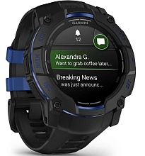 Garmin Instinct 3 50 mm Amoled, Black with Black/Bolt Blue Silicone (010-03020-43) HK