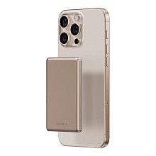Внешний аккумулятор EnergEA AluPac Mini 5000 mAh MagSafe 15W USB-C 20W Ultra Light, Aluminium Gold (AP-MINI5K-GLD)