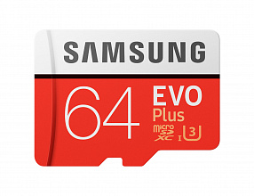 Карта памяти Samsung microSDHC EVO+ V2 64Gb+SD Адаптер