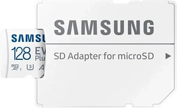 Карта памяти microSDXC UHS-I Samsung EVO Plus 128 ГБ, 160 МБ/с, Class 10, MB-MC128SA/EU, переходник SD