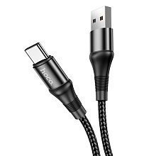 Кабель Hoco X50 Excellent Usb-C to USB 1m 3А (ткань), черный