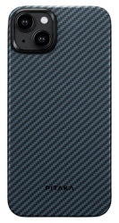 Чехол PITAKA MagEZ Case 4 1500D для iPhone 15 Plus, черно-синий, кевлар (KI1508M)