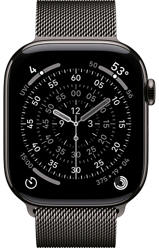 Apple Watch Series 11 46mm Titanium Case with Milanese Loop