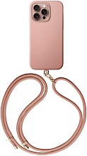 Чехол Uniq Coehl Muse Leatherette MagSafe с ремешком для iPhone 16 Pro Max, розовый (IP6.9P(2024)-CREMBPNK)