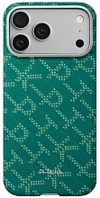 Чехол Pitaka Monogram Ultra-Slim Case для iPhone 17 Pro, зелено-золотой (KI1701PTK)