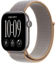 Apple Watch Series 12 42mm Space Gray Aluminum Case with Sport Loop Chambray Blue