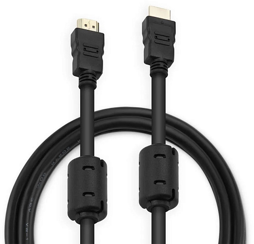 Кабель аудио-видео Buro HDMI 1.4, HDMI (m) - HDMI (m) , ver 1.4, 1.8м, ф/фильтр, черный [hdmi-19m/19m-1.8m-mg]