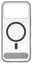 uBear Stand 360° Mag Case с MagSafe для iPhone 17 Pro Max (силикон, софт-тач), серый (CS588GR69PST-I25M)