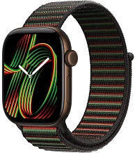 Apple Watch Series 12 42mm Dark Bronze Aluminum Case with Sport Loop Color - Black Unity - Unity Rhythm