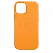 Кожаный чехол MagSafe для iPhone 12 Pro/12 (Оранжевый)