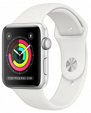 Часы Apple Watch Series 3 38mm Silver Aluminum Case with White Sport Band (Серебристый/Белый)