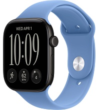 Apple Watch Series 12 42mm Black Aluminum Case with Sport Band Wildflower Blue