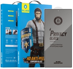 Защитное стекло BlueO Anti-peep (приватное) для Galaxy S25 Ultra, черная рамка (NPB14-S25U)