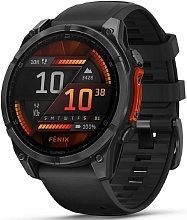 Смарт-часы Garmin Fenix 8 47 mm Amoled Slate Gray with Black Silicone Band, серый (010-02904-00)