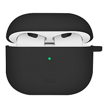 Чехол + карабин Uniq NEXO Liquid silicone для AirPods 4, черный (AIRPODS(2024)-NEXOBLK)
