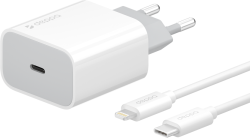 Сетевое зарядное устройство Deppa 11392 USB Type-C 18W + кабель USB-C, белый