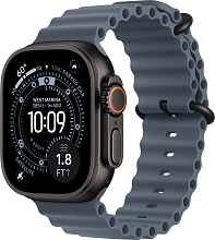 Apple Watch Ultra 3 (2025) 49mm Black Titanium Case with Anchor Blue Ocean Band