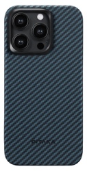 Чехол Pitaka MagEZ Case 4 для iPhone 15 Pro Max (6.7"), черно-синий, кевлар (арамид)1500D KI1508PM