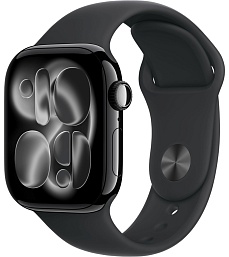 Apple Watch Series 11 42mm Jet Black Aluminum Case with Sport Band Black
